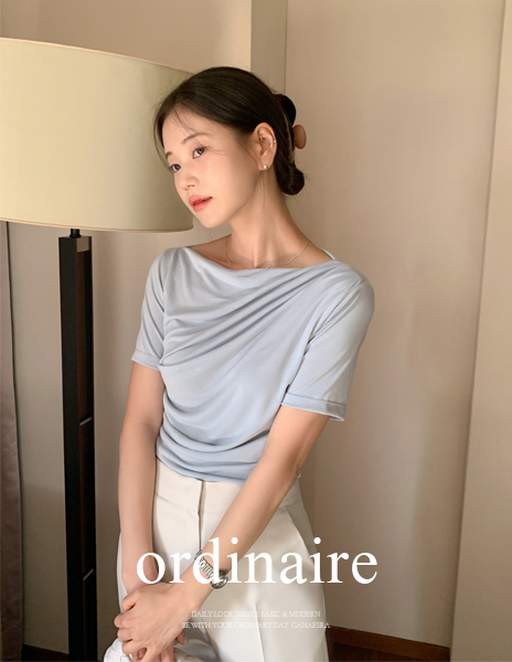 여름하객룩🖤 [ordinaire] 썸머 린 드레이프 티셔츠(3color/단독주문시당일발송) (반팔티 추천)