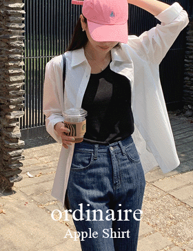 [ordinaire] 애플 셔츠 (2color/아이보리 단독주문시당일발송)