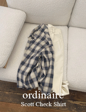 [ordinaire] 스콧 체크 셔츠 (2color/단독주문시당일발송)