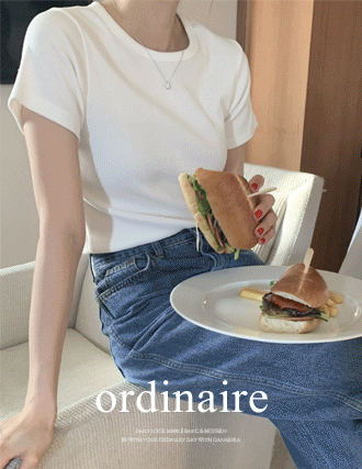 스판반팔티💙 [ordinaire] 아운 골지티셔츠 (5color/단독주문시당일발송)